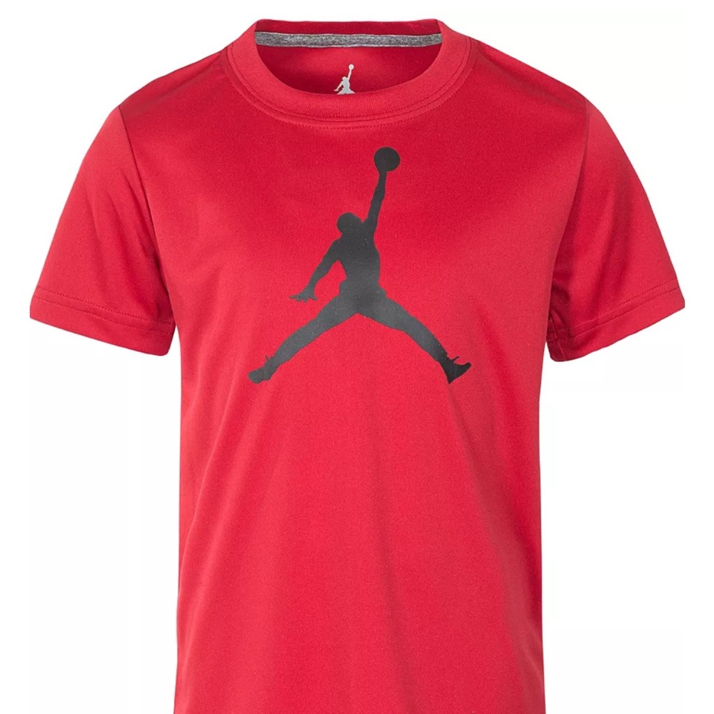 Air Jordan Boys Youth Dri-Fit Jumpman Logo Red T-Shirt • Size Small (8-10Y)